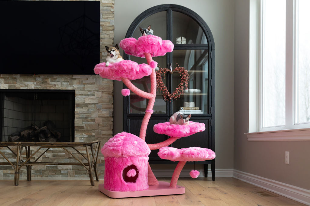 TONE-ON-TONE Collection, pink cat trees