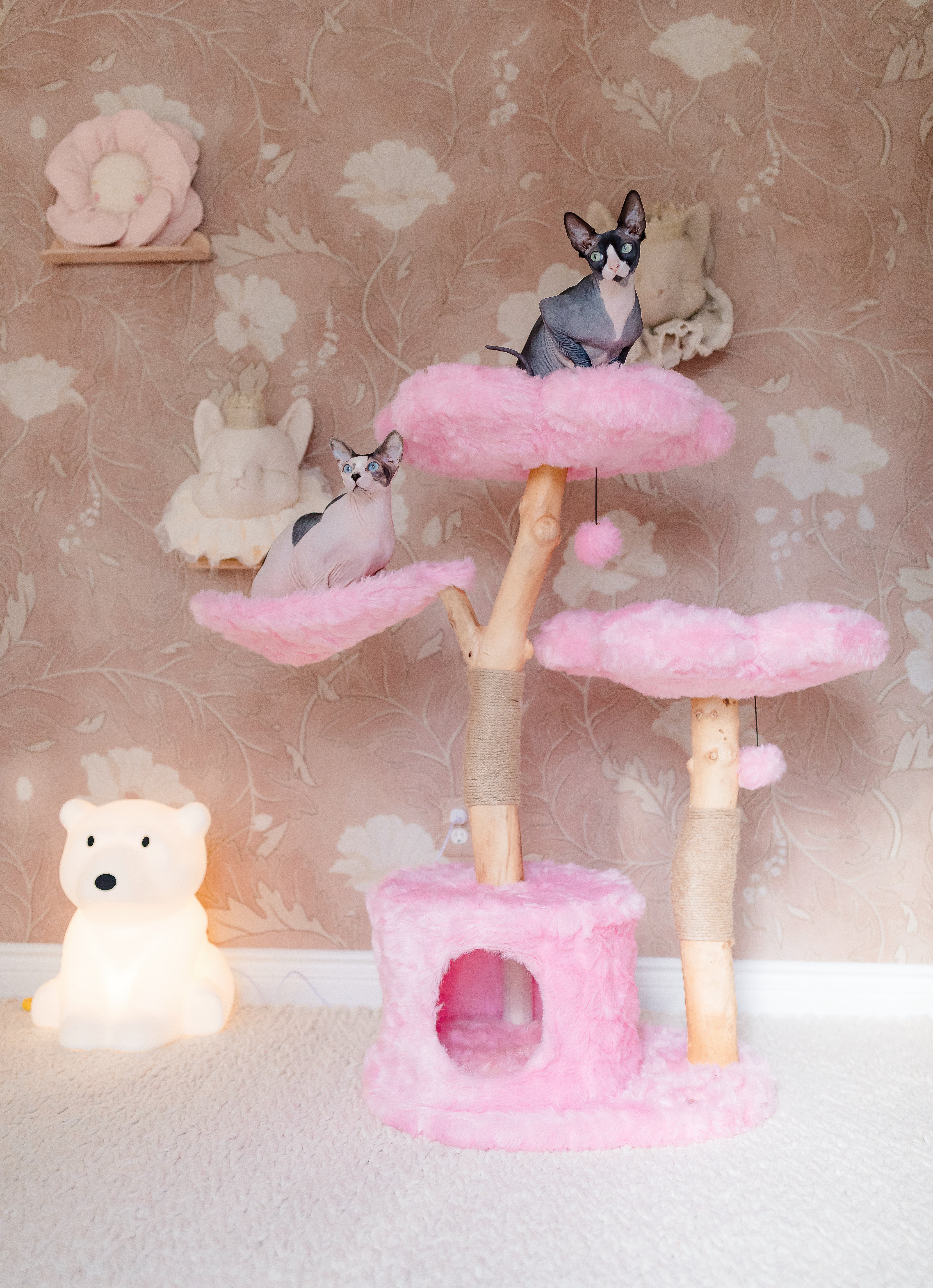 CHERRY BLOSSOM MONOTONE TRES - KBS FLORAL CAT TREE