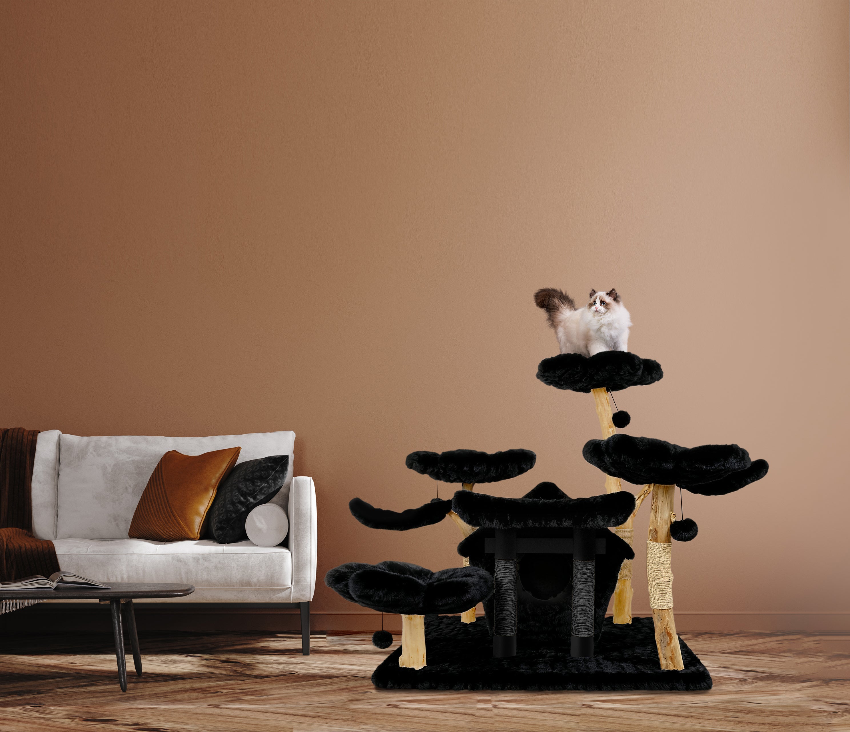 TEDDY NOIR SECRET GARDEN - KBS FLORAL CAT MANSION