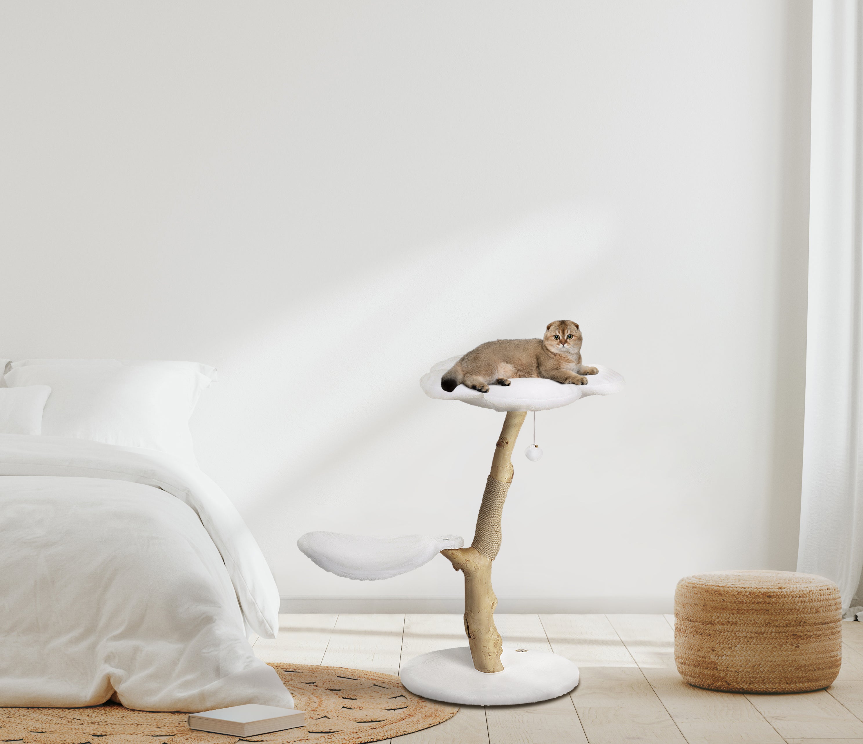 COZY PLUSH BLANC DOS - KBS FLORAL CAT TREE