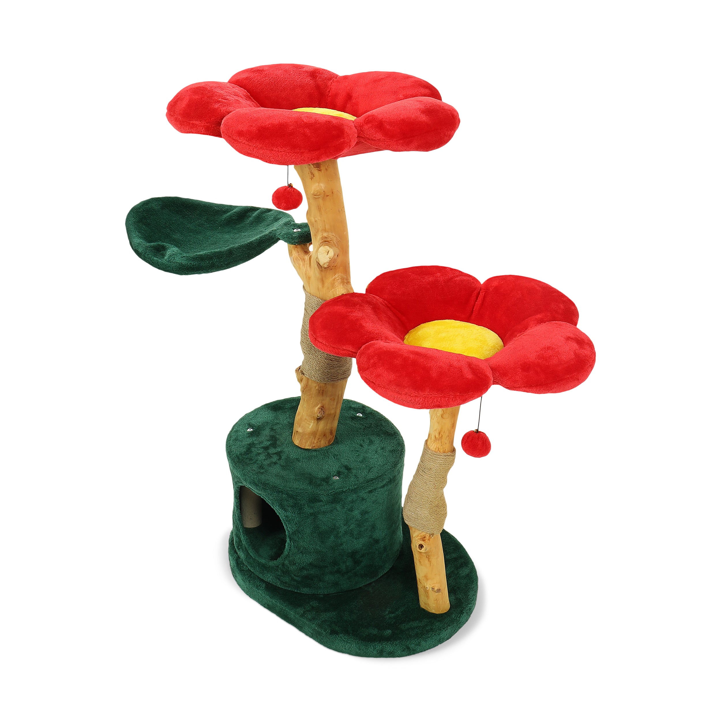 ZINNIA RED TRES - KBS FLORAL CAT TREE