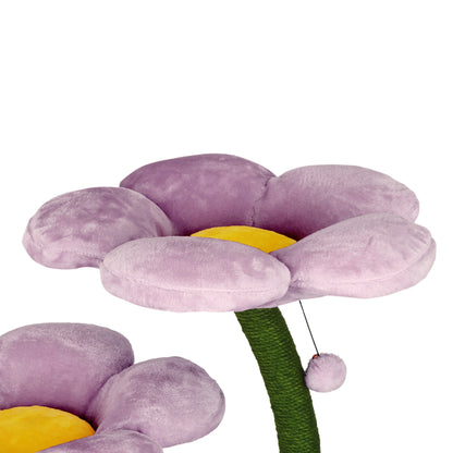 Lavender Eden: The Garden of Flowers through a purple flower cat tree