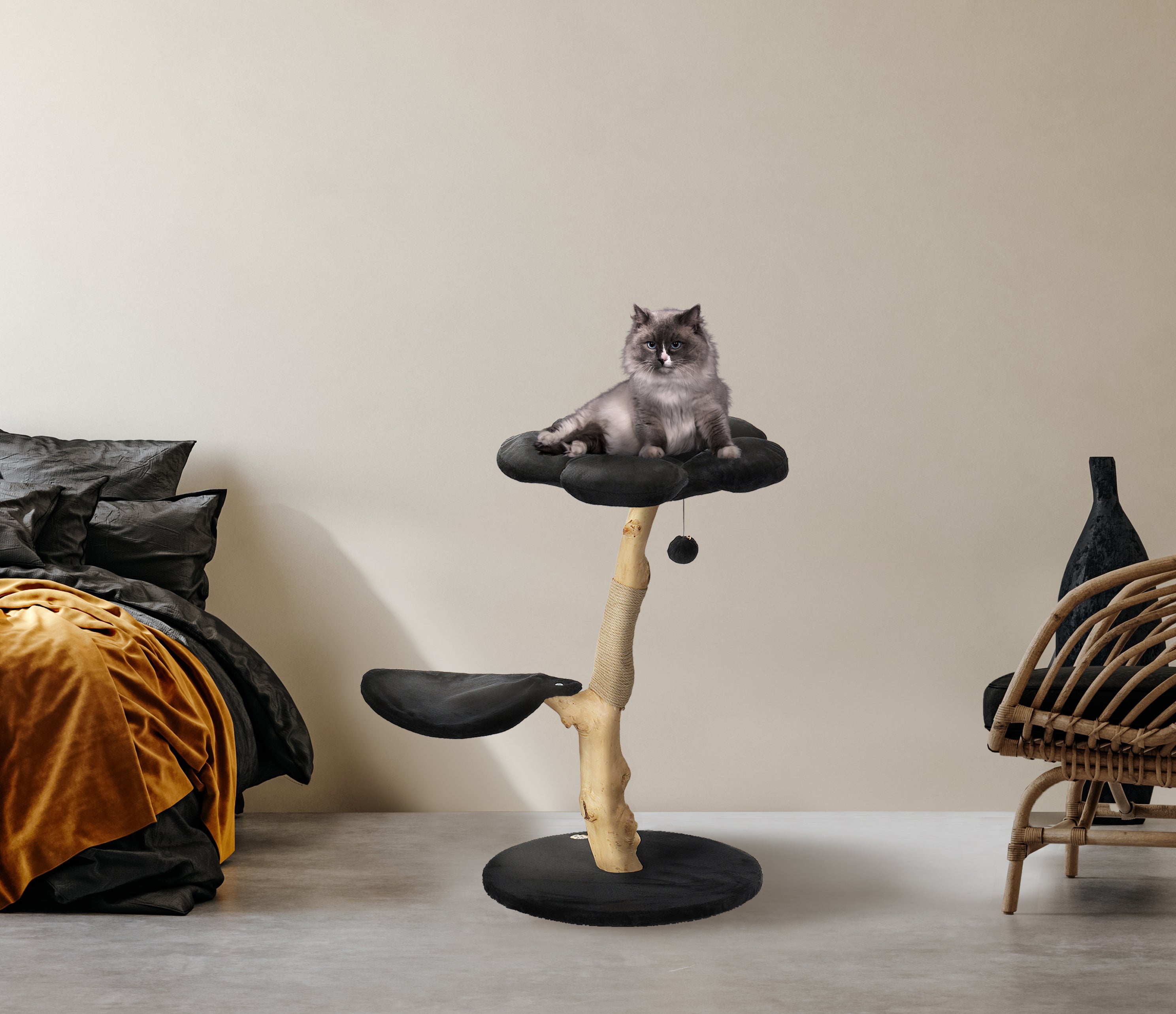 COZY PLUSH NOIR DOS - KBS FLORAL CAT TREE