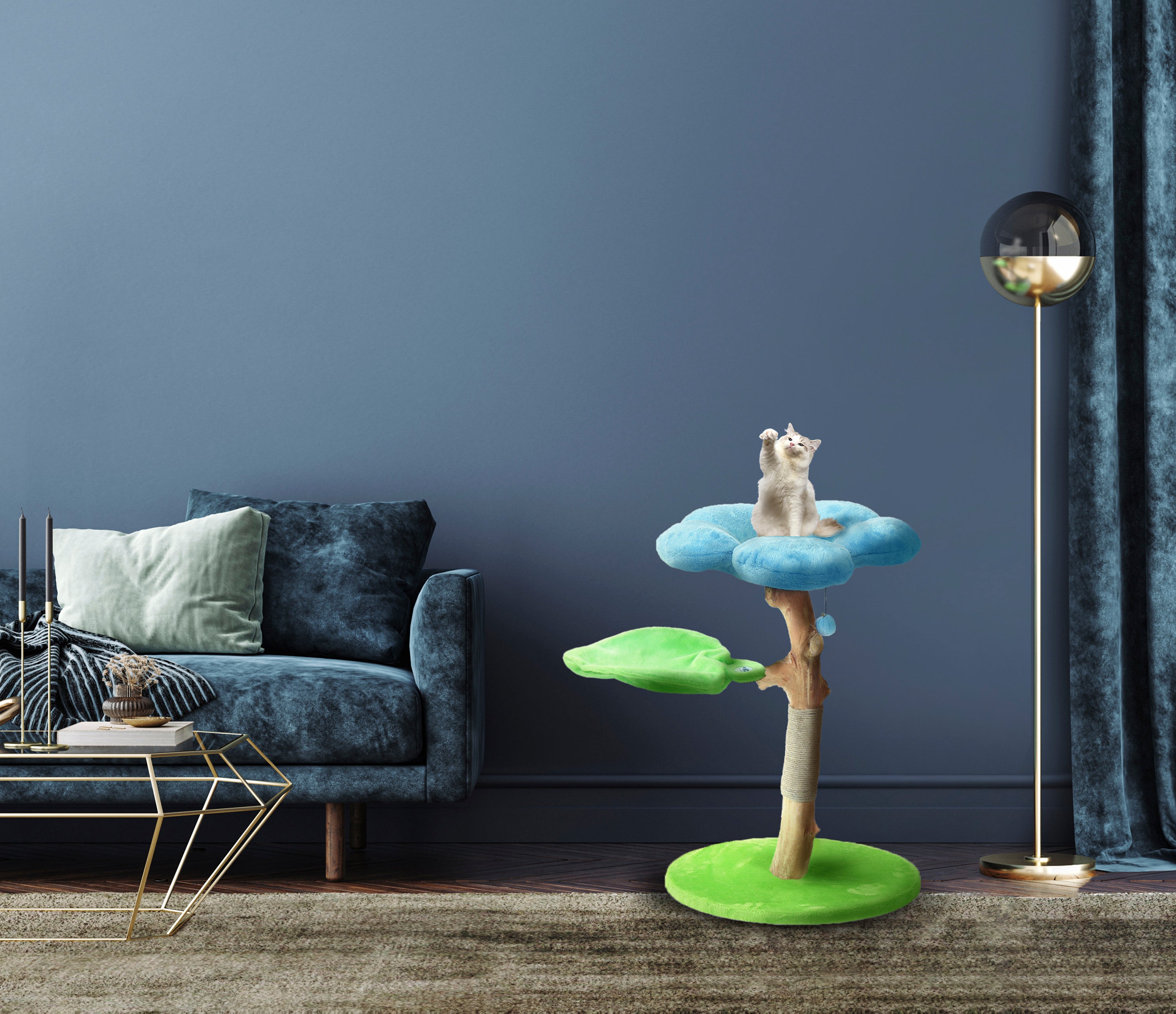 HYDRANGEA BLUE DOS - KBS FLORAL CAT TREE