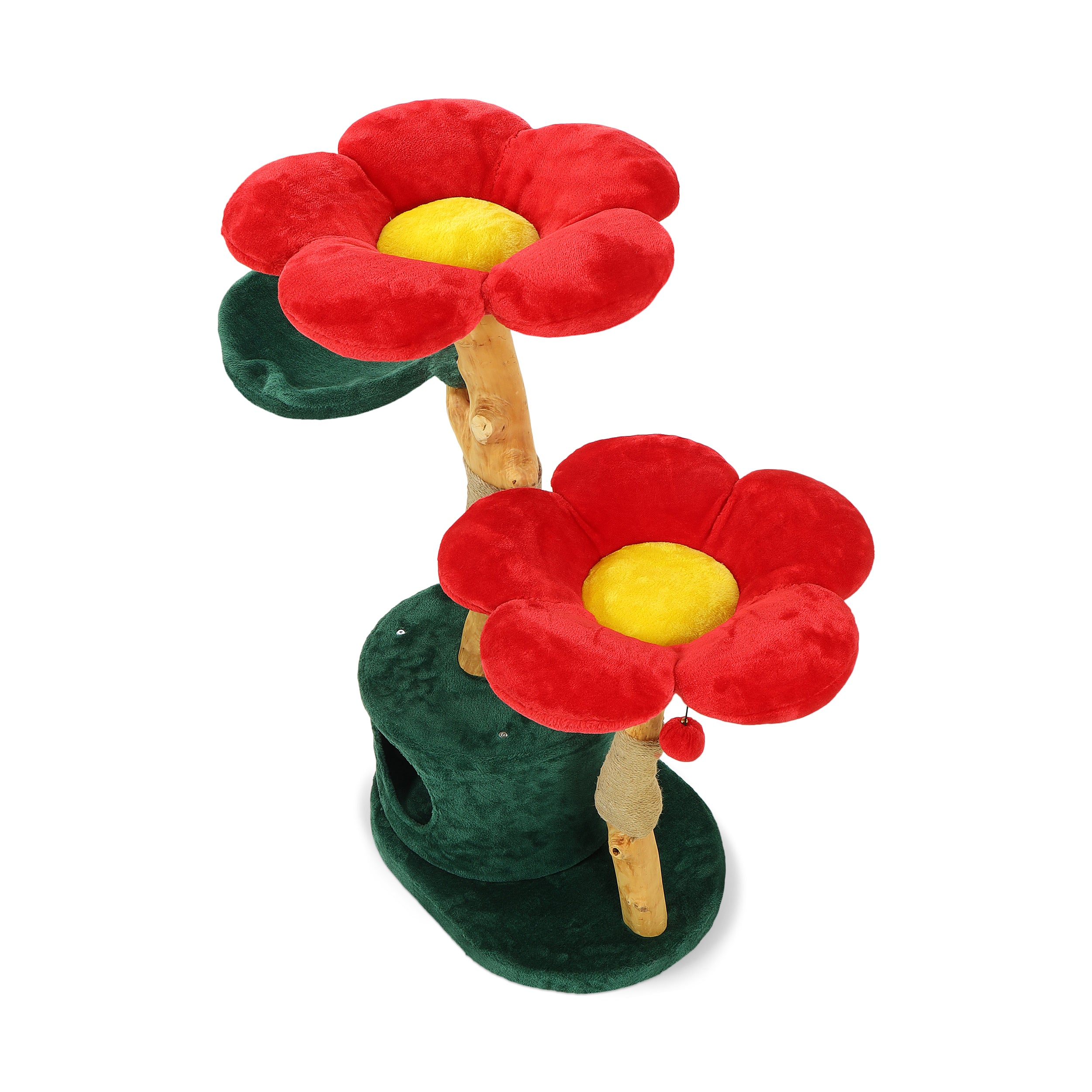 ZINNIA RED TRES - KBS FLORAL CAT TREE