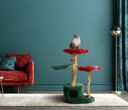 ZINNIA RED TRES - KBS FLORAL CAT TREE